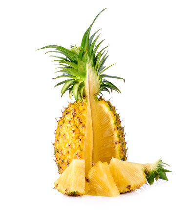 pineapple isolated on whiteの写真素材