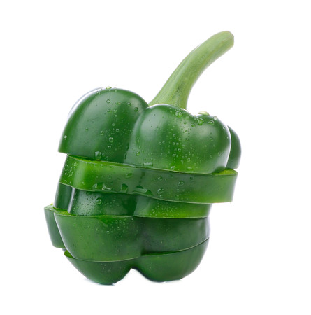 pepper sweet green isolated on a white backgroundの写真素材