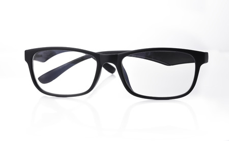 Black Eye Glasses Isolated on Whiteの写真素材