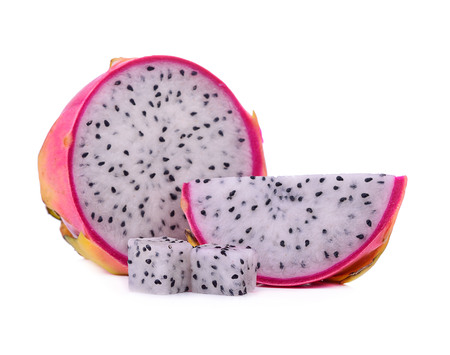 Dragonfruit pink isolated against white backgroundの写真素材