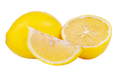lemons isolated on white backgroundの写真素材