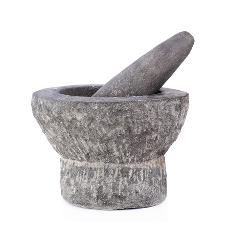 Mortar isolated on white backgroundの写真素材