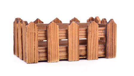 empty wooden crate  isolated on whiteの写真素材