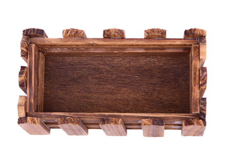 empty wooden crate  isolated on whiteの写真素材