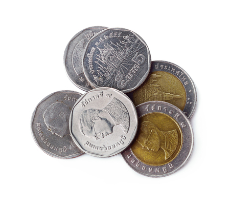 Coin thai bath on white backgroundの写真素材