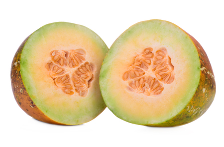 Mask Melon Isolated on White Backgroundの写真素材