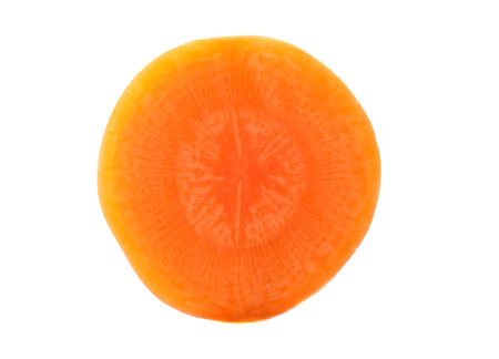 Carrot slice isolated on white. With clipping path.の写真素材