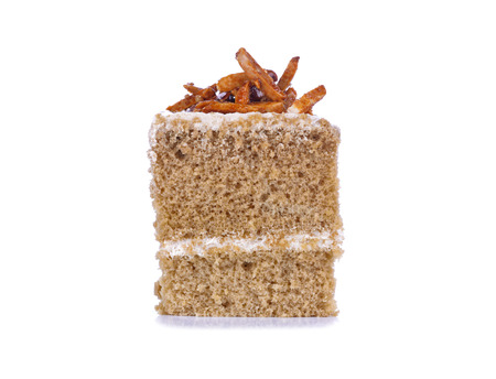 Coffee cake isolated on white backgroundの写真素材