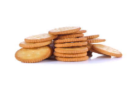 Biscuit  on a white background.の写真素材