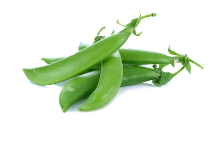 Snow peas isolated on white backgroundの写真素材