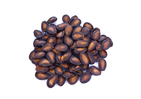 Watermelon Seed black on a white background.の写真素材