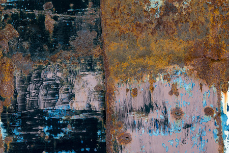 Background black metal corrosion.