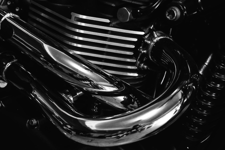 Close-up of a motorcycle engine