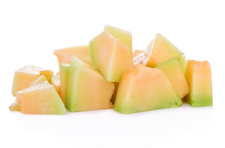 Melon slices Isolated on White Background.の写真素材