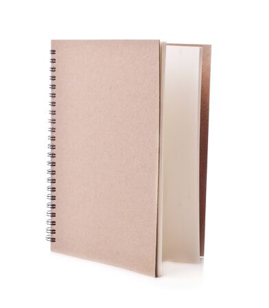 Blank book with cover isolated on white backgroundの写真素材