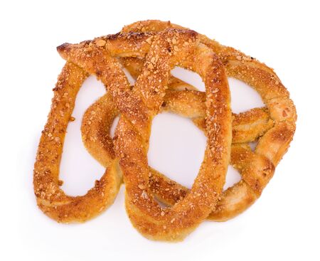 Sweet pretzels on white backgroundの写真素材