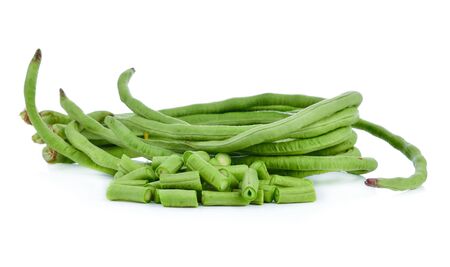 Yard Long bean on white backgroundの写真素材