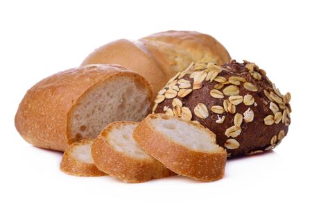 breads isolated on a white background.の写真素材