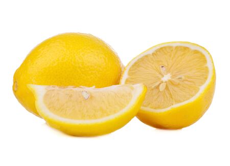 lemons isolated on white backgroundの写真素材
