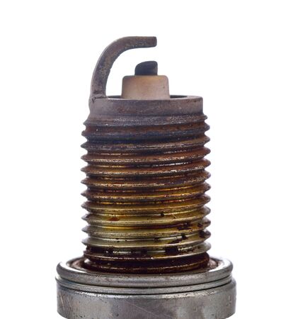 Spark plug for car on a white backgroundの写真素材