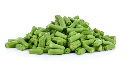 Yard Long bean on white backgroundの写真素材