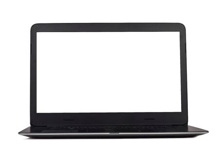 Laptop isolated on white backgroundの写真素材