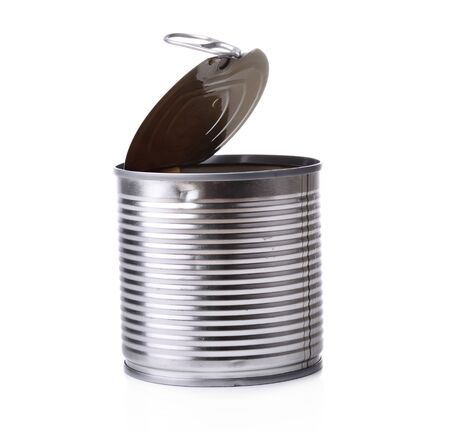 canned food isolated over whiteの写真素材
