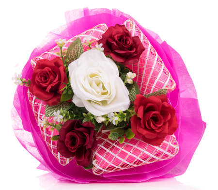 Beautiful flower bouquet isolated on white backgroundの写真素材