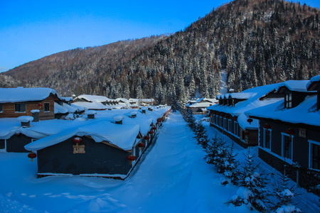 Northeast China tourism cottageのeditorial素材