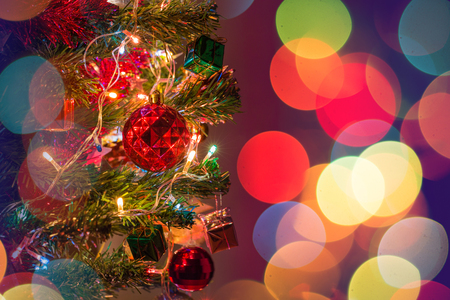 Christmas tree background,christmas ballの写真素材