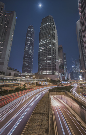 Night view of central Hongkongのeditorial素材