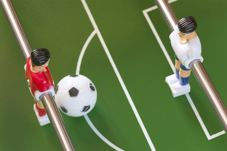 Table soccer. Selective focus image