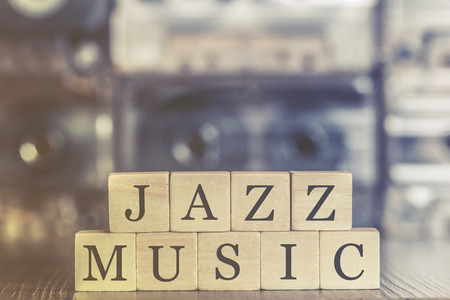 Jazz Music concept. Selective focus image cross processed for vintage look