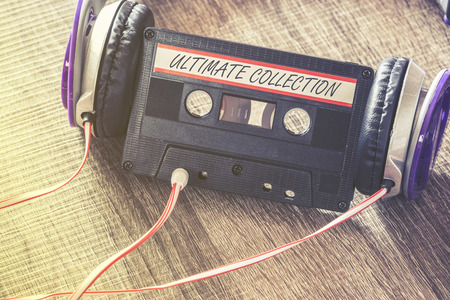 Audio cassette with your favorite music. Cross processed image with shallow depth of field