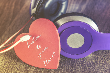 Listen to your heart. Love music conceptの写真素材