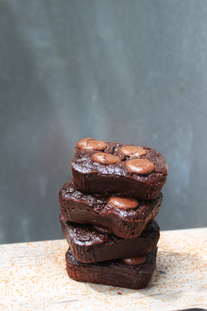 New Year Healthy Chocolate brownieの写真素材