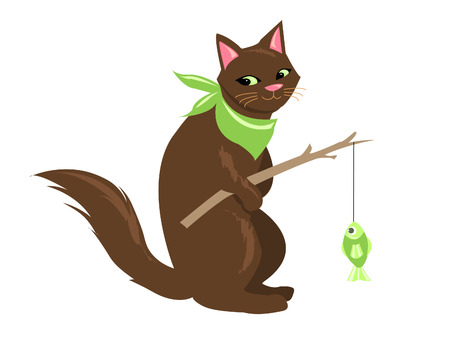 Fishing Catのイラスト素材
