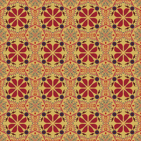 Garden Nature Seamless Pattern Floral Background Damask Aboriginal Ornament Art