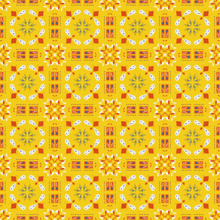 Seamless Background Retro Garden Nature Aboriginal Floral Damask Traditional Pattern Art