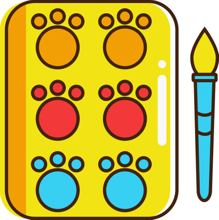 Footprint School Palette Paints Detail Style Iconのイラスト素材