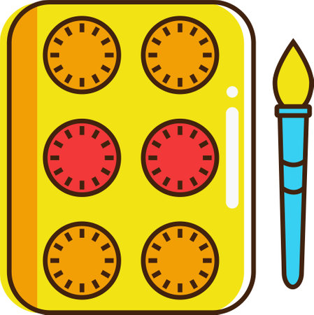 Clock School Palette Paints Detail Style Iconのイラスト素材