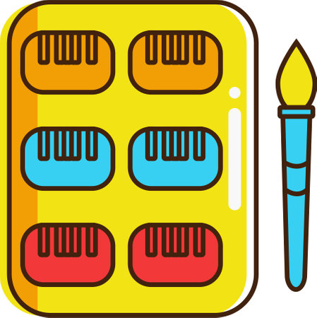 Piano School Palette Paints Detail Style Iconのイラスト素材