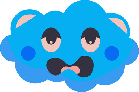 Fluffy Cloud Sky Cartoon Character Illustration Graphic Element Art Cardのイラスト素材