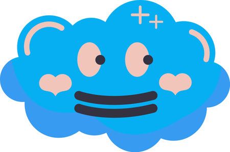 Fluffy Cloud Sky Cartoon Character Illustration Graphic Element Art Cardのイラスト素材