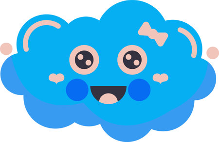 Fluffy Cloud Sky Cartoon Character Illustration Graphic Element Art Cardのイラスト素材