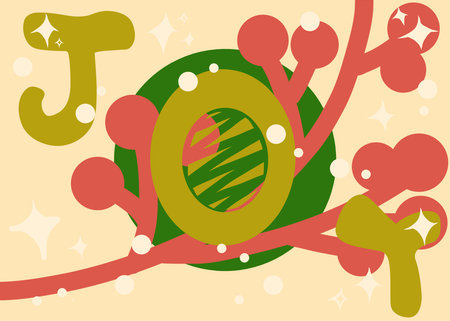 Festive Joy Illustration with Berries and Sparklesのイラスト素材