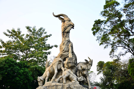 Five Goats Sculpture (Guangzhou)の写真素材
