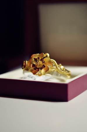 Gold braceletsの写真素材