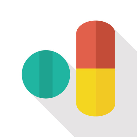 medicine flat icon with long shadowのイラスト素材
