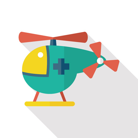 Emergency helicopters flat icon with long shadowのイラスト素材